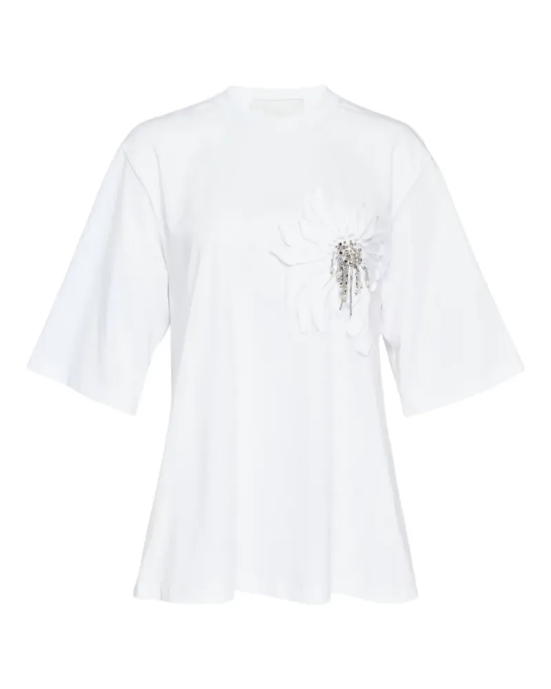 3.1 phillip lim Trapeze floral-applique T-shirt - Weiß Weiß