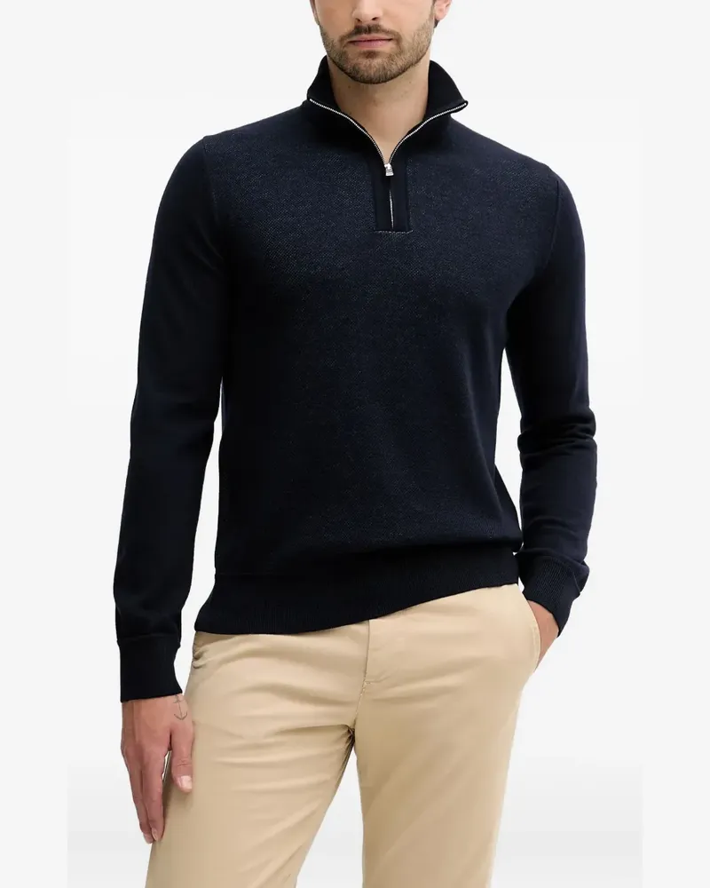 HUGO BOSS Pullover mit Reißverschluss - Blau Blau