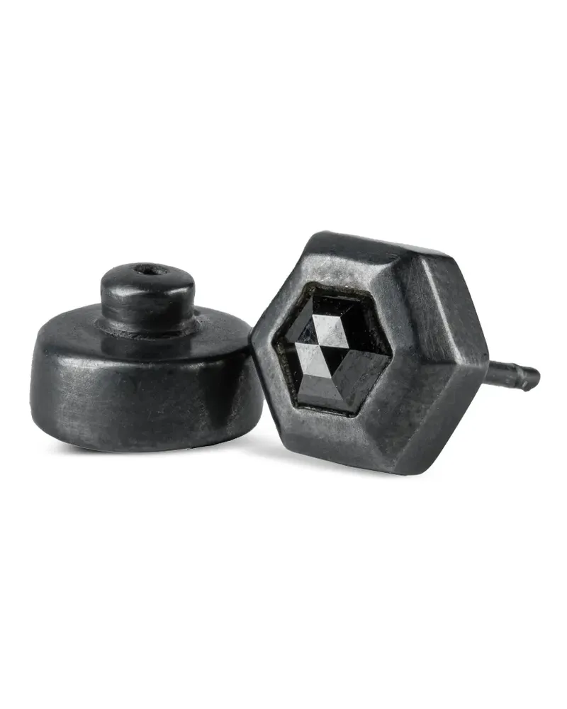 Parts Of Four Ohrring aus Sterlingsilber mit schwarzem Diamant Schwarz