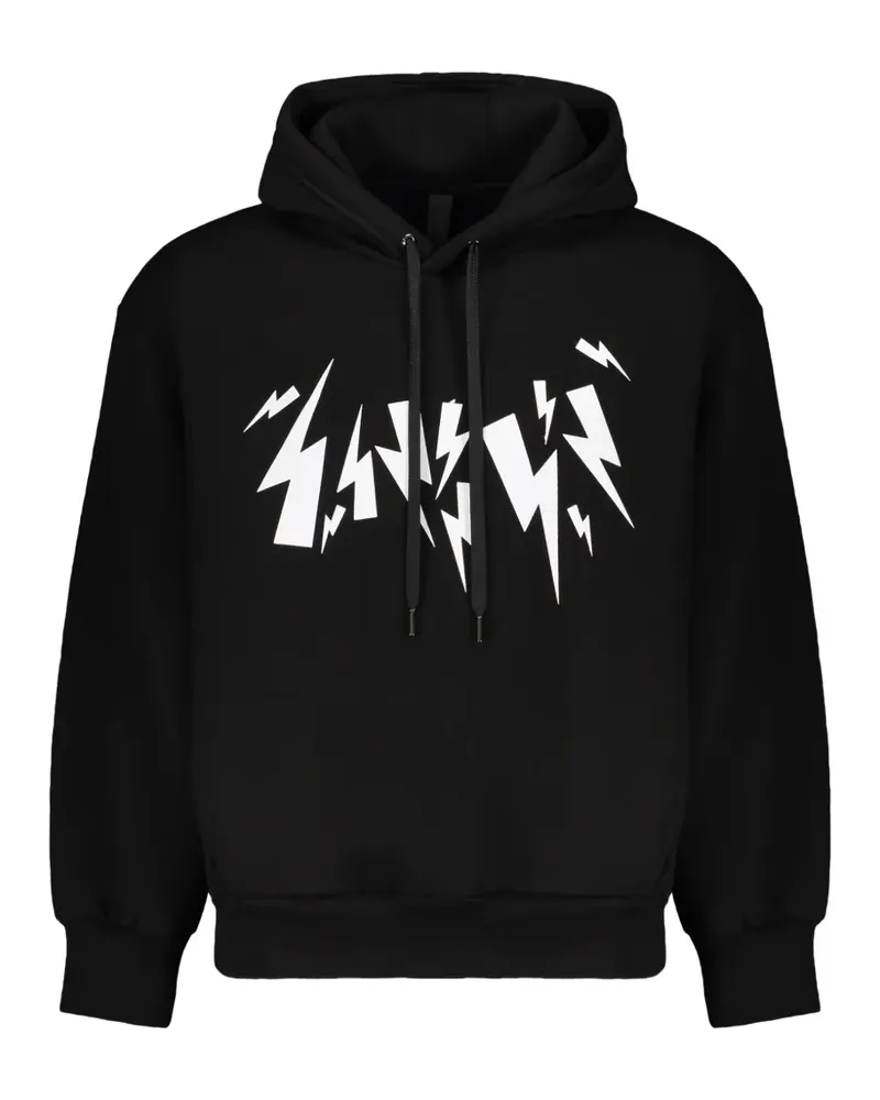 Neil Barrett Thunderbolt graphic-print hoodie - Schwarz Schwarz