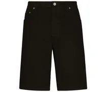 Jeans-Shorts mit Logo-Applikation - Schwarz