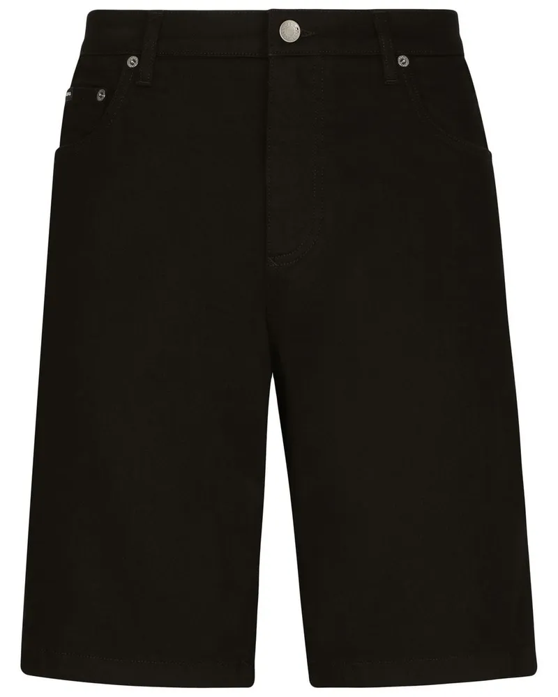 Dolce & Gabbana Jeans-Shorts mit Logo-Applikation - Schwarz Schwarz