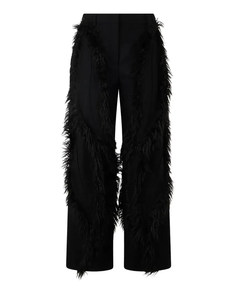 Alberta Ferretti Wide-Leg-Hose mit ausgefranstem Detail - Schwarz Schwarz