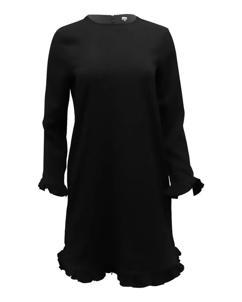 Ganni Kleid mit Rüschen - Schwarz Schwarz