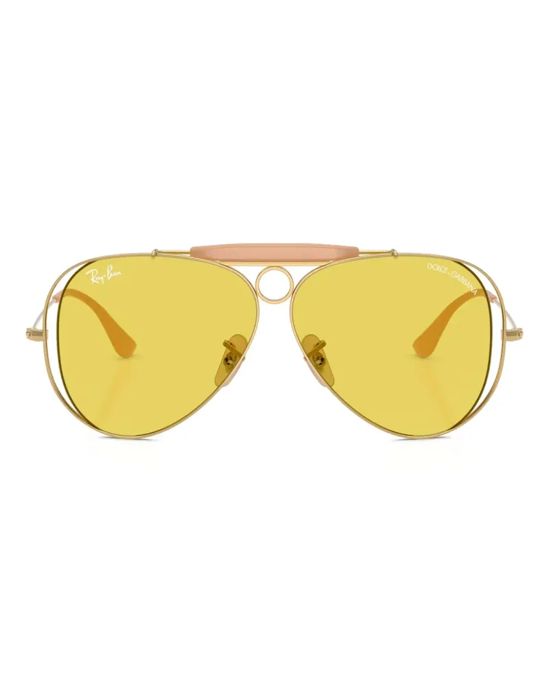 Ray Ban x Dolce & Gabbana The Shooter aviator sunglasses - Gold Gold