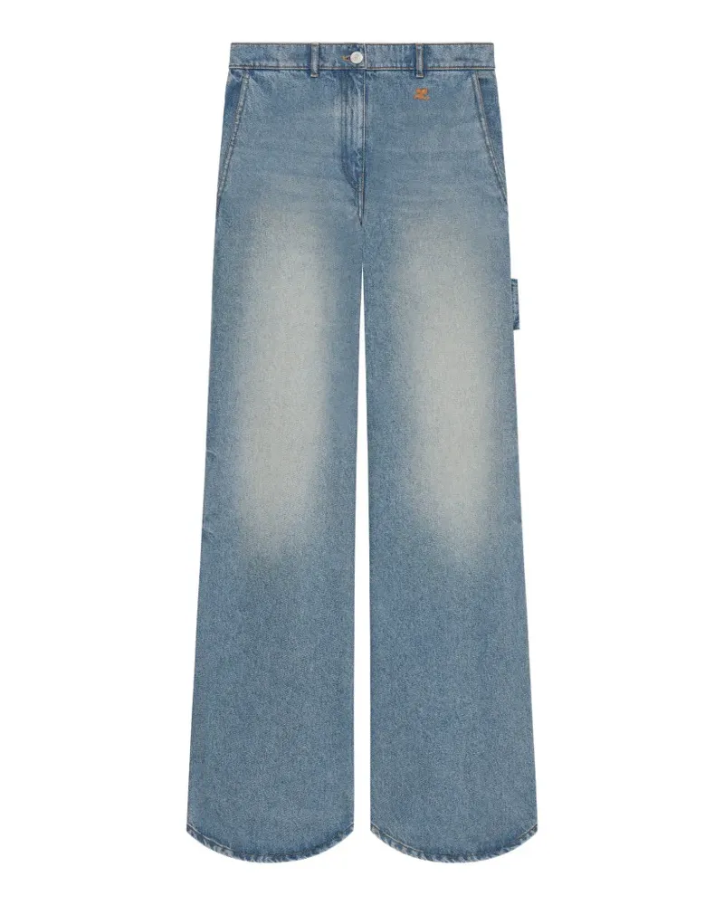 Courrèges Hose mit Logo-Patch - Blau Blau