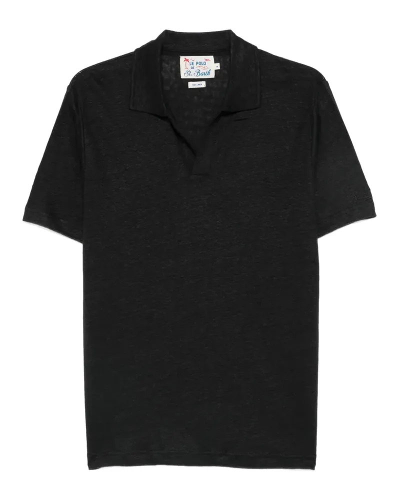 MC2 Saint Barth Fraser linen polo shirt - Schwarz Schwarz