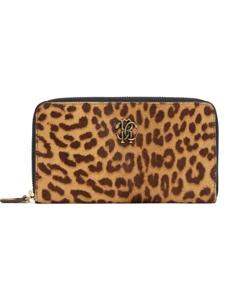 Roberto Cavalli Portemonnaie mit Jaguar-Print - Nude Nude