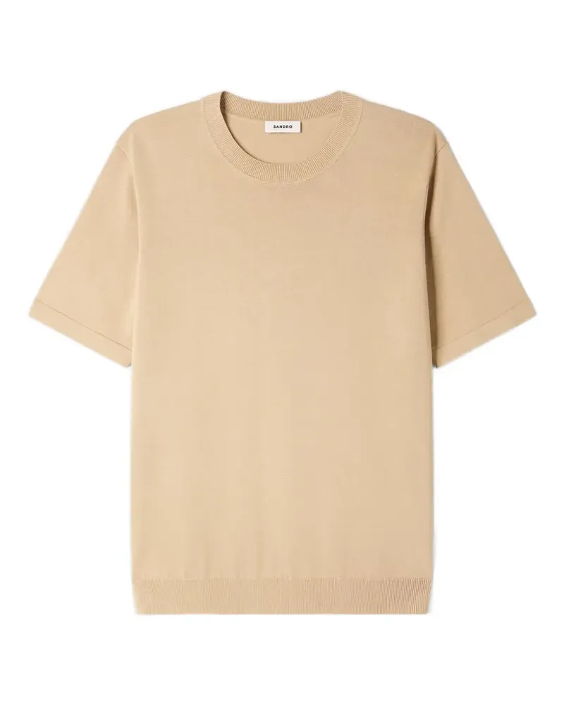 Sandro Kurzärmeliger Pullover - Nude Nude
