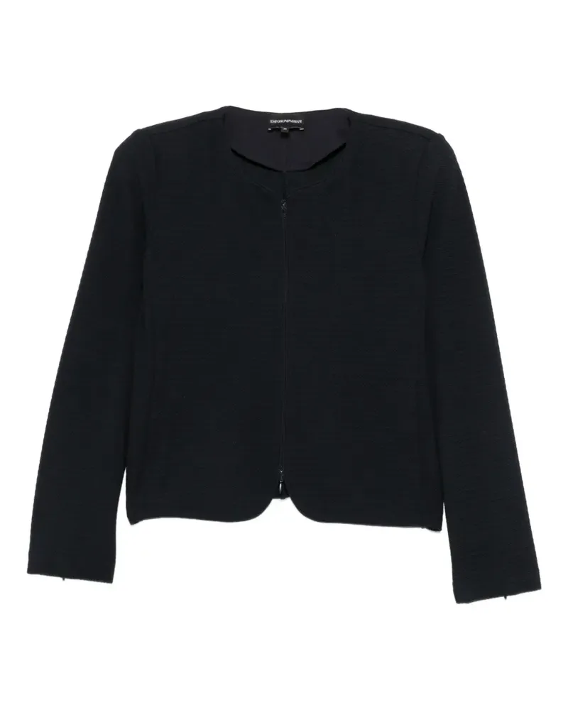 Emporio Armani textured-finish zip-fastening jacket - Blau Blau