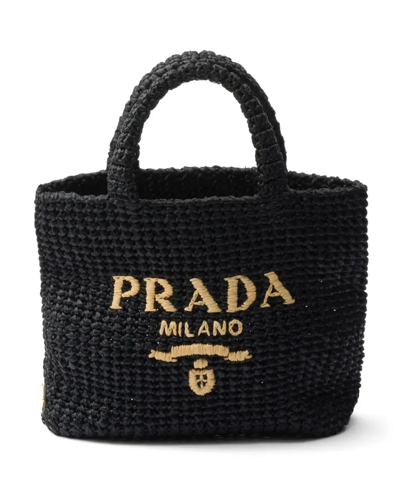 Prada Kleine Crochet Handtasche - Schwarz Schwarz