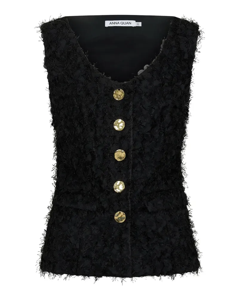 Anna Quan Magda textured button-up top - Schwarz Schwarz