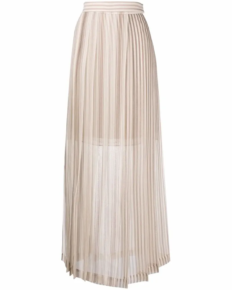 Brunello Cucinelli Maxirock im Layering-Look - Nude Nude