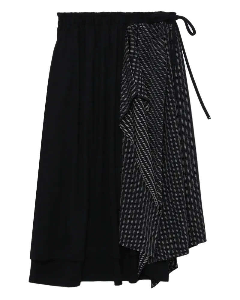 Yohji Yamamoto Midirock mit Nadelstreifen - Schwarz Schwarz