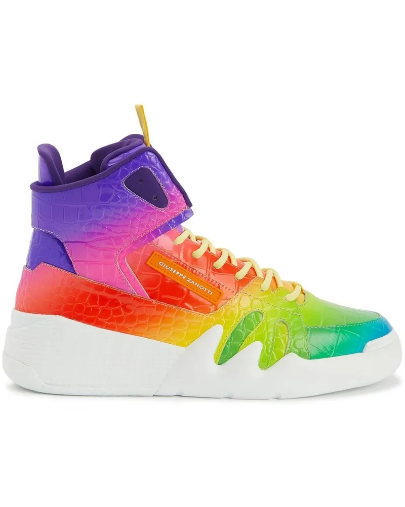 Giuseppe Zanotti High-Top-Sneakers mit Regenbogen-Print Gelb