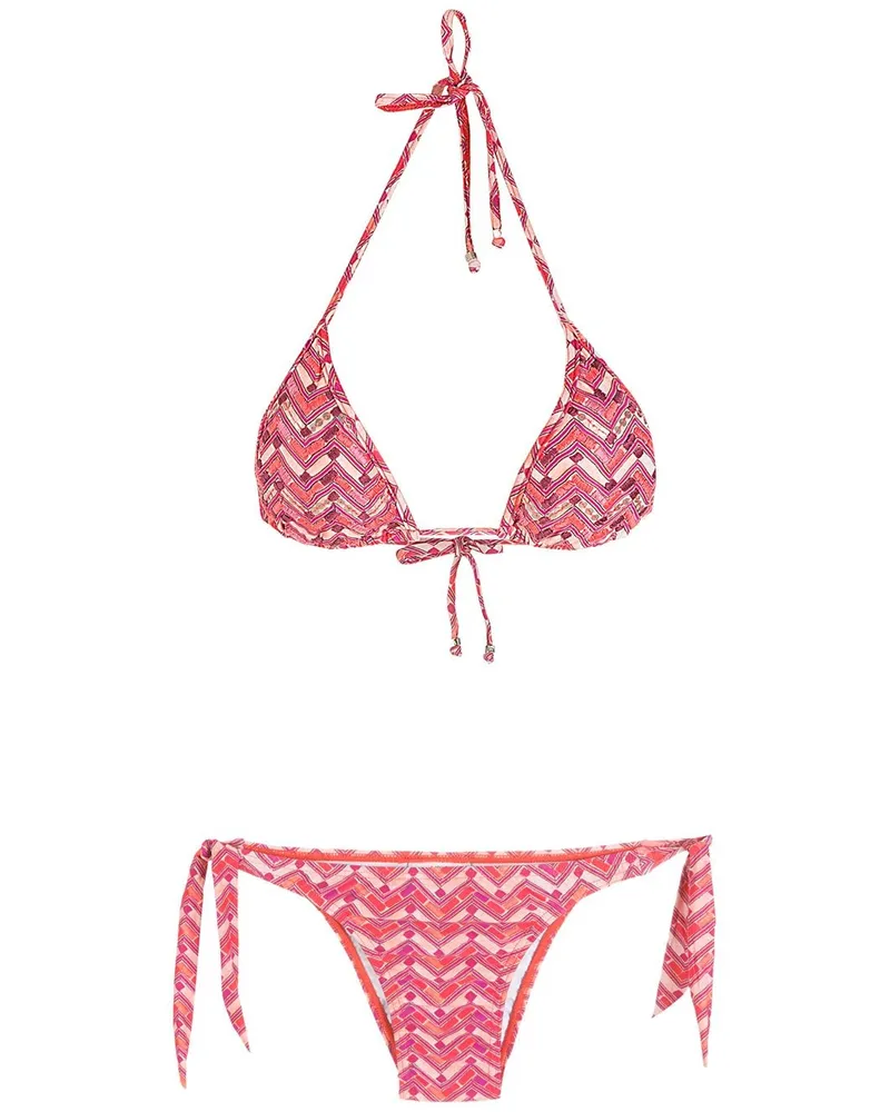 Amir Slama Bikini mit Zickzackmuster - Rosa Rosa