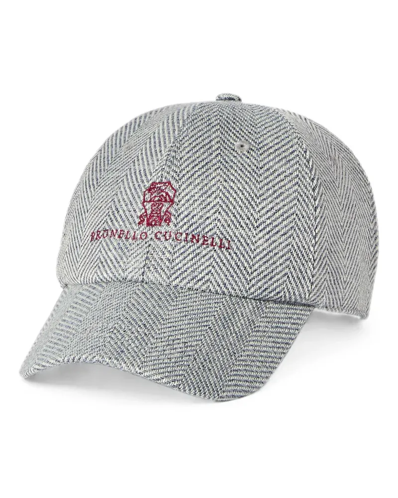 Brunello Cucinelli Baseballkappe mit Logo-Stickerei - Blau Blau