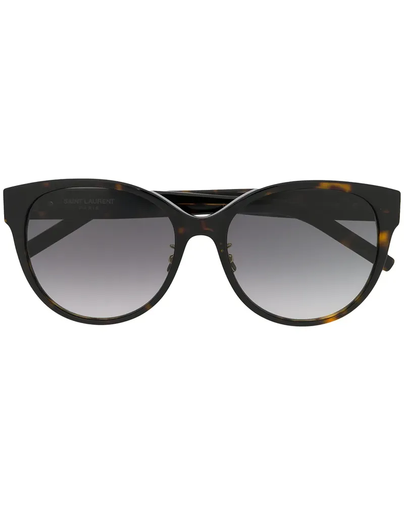 Saint Laurent Runde Sonnenbrille - Schwarz Schwarz