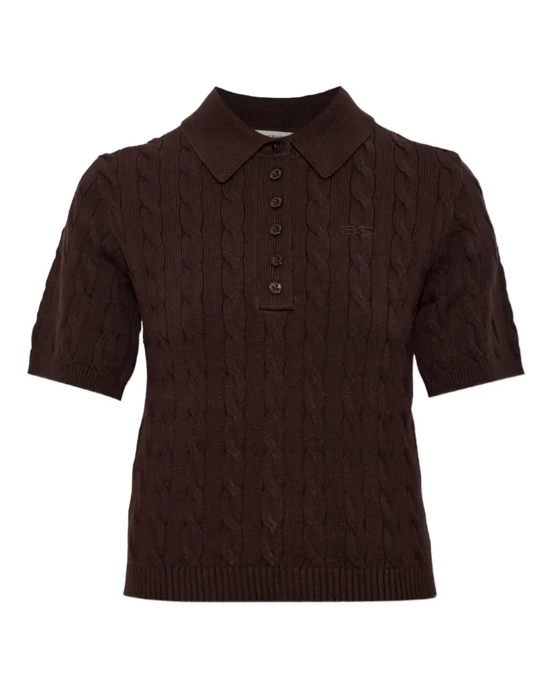 Gestuz cable-knit polo sweater - Braun Braun