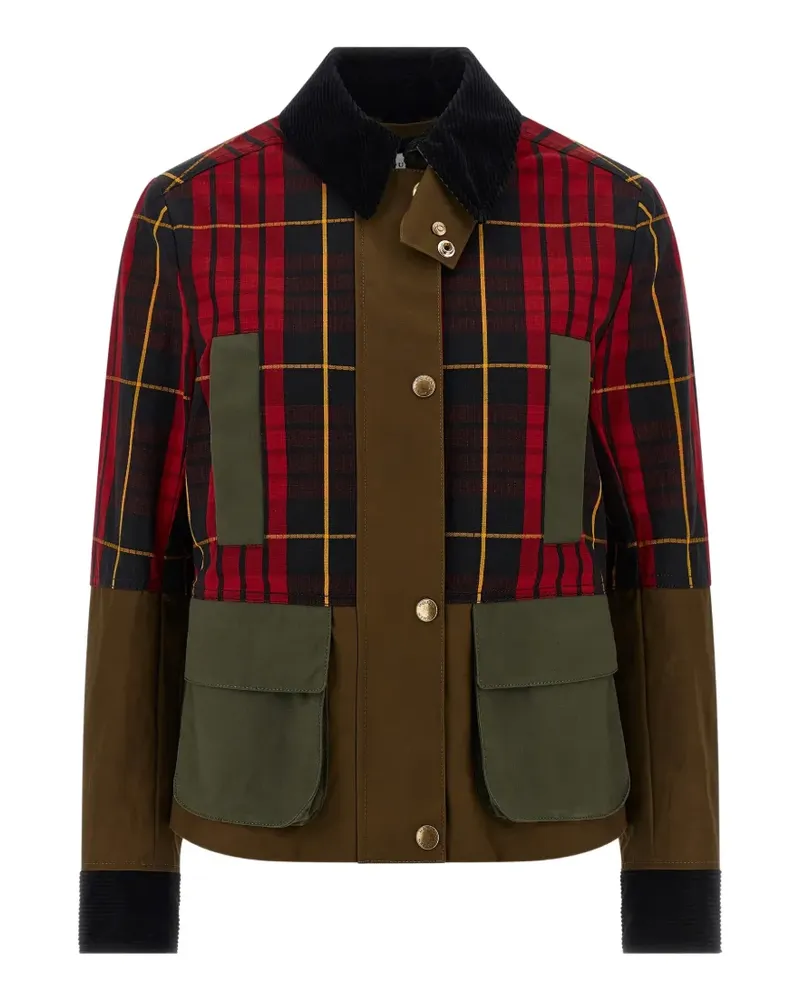Alexander McQueen tartan patchwork jacket - Braun Braun