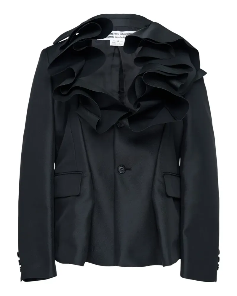 Comme des Garçons single-breasted ruffled blazer - Schwarz Schwarz