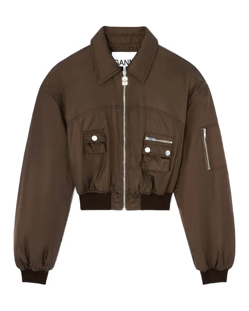 Ganni Duchesse Bomberjacke aus Nylon - Braun Braun
