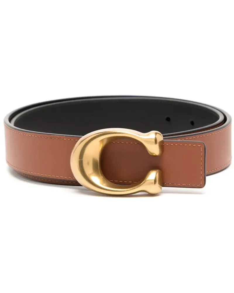 Coach Gürtel mit Logo-Schild - Braun Braun