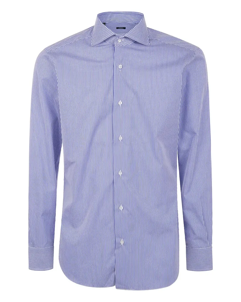 BARBA Gestreiftes Hemd - Blau Blau