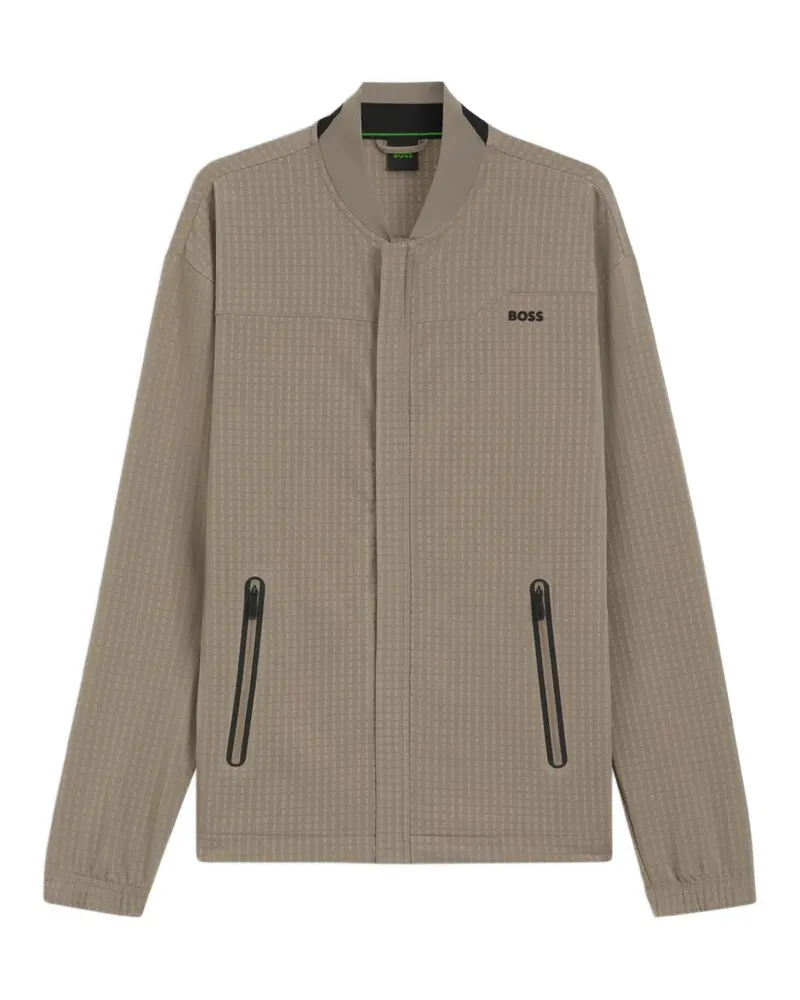 HUGO BOSS check-pattern bomber jacket - Grün Grün