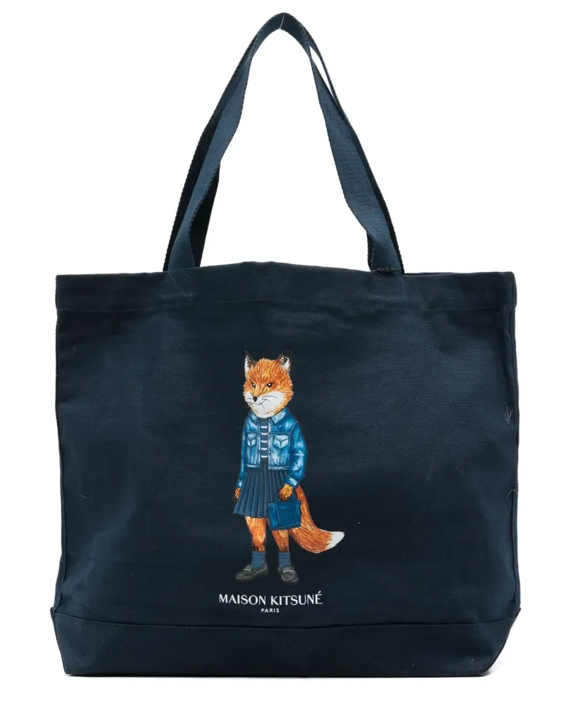 Kitsuné Dressed Fox Tote Bag - Blau Blau