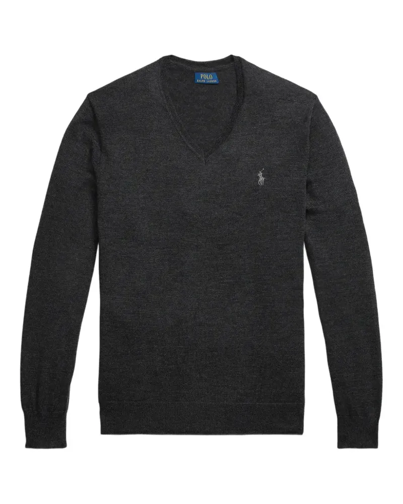 Ralph Lauren V-neck logo-embroidered sweater - Grau Grau