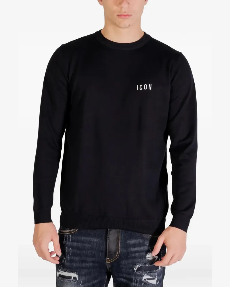 Icon Brand Sweatshirt mit Logo-Stickerei - Schwarz Schwarz