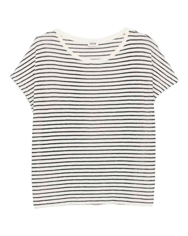 Drykorn Gestreiftes T-Shirt - Weiß Weiß