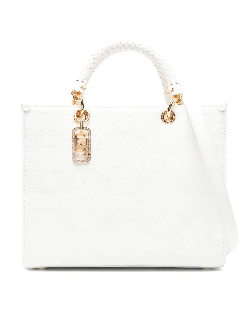 Elisabetta Franchi Handtasche mit Jacquardmuster - Weiß Weiß