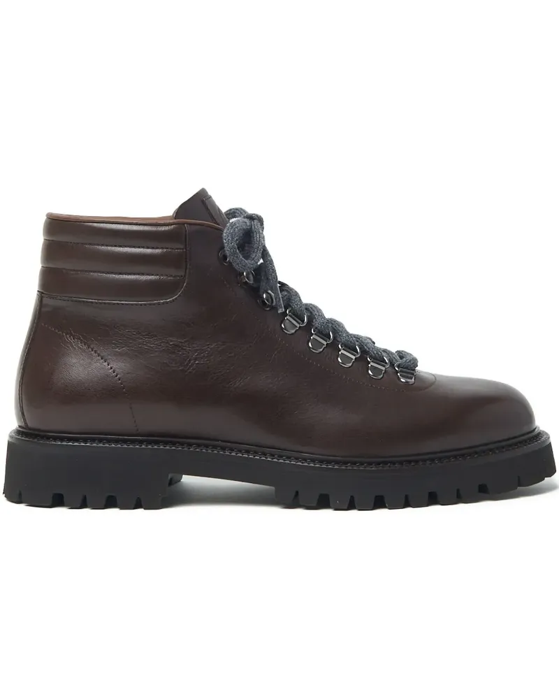 Peserico Schnürstiefel aus Leder - Braun Braun