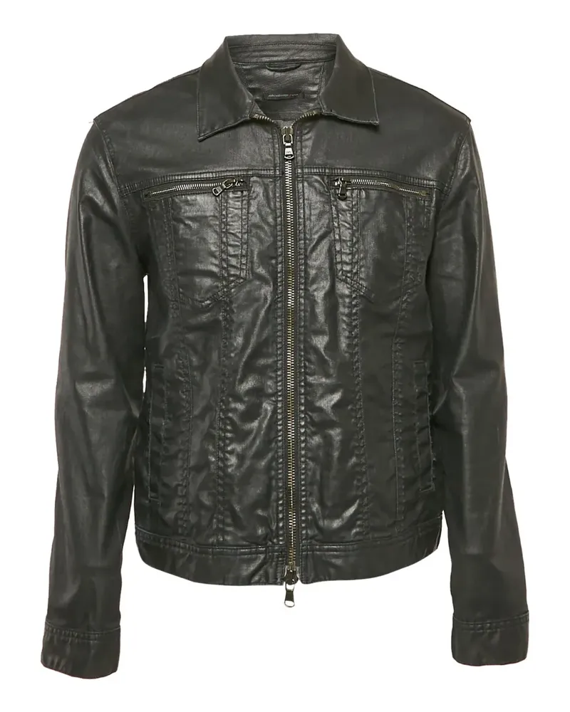 John Varvatos Jeansjacke mit Reißverschluss - Schwarz Schwarz