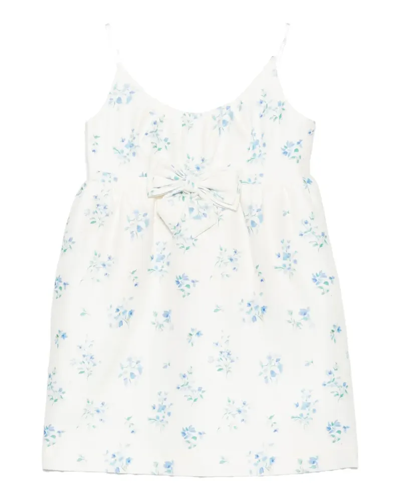 SHUSHU/TONG Minikleid mit Blumenprint - Weiß Weiß