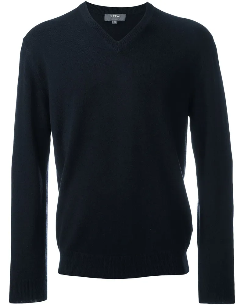 N.Peal The Burlington' Pullover mit V-Ausschnitt - Blau Blau