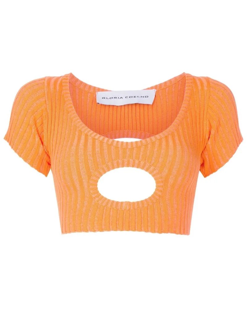 Gloria Coelho Cropped-Top mit Cut-Out - Orange Orange