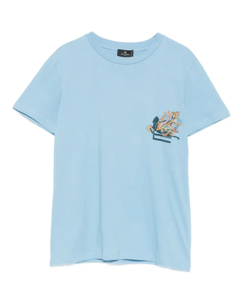 Etro T-Shirt mit Paisley-Print - Blau Blau