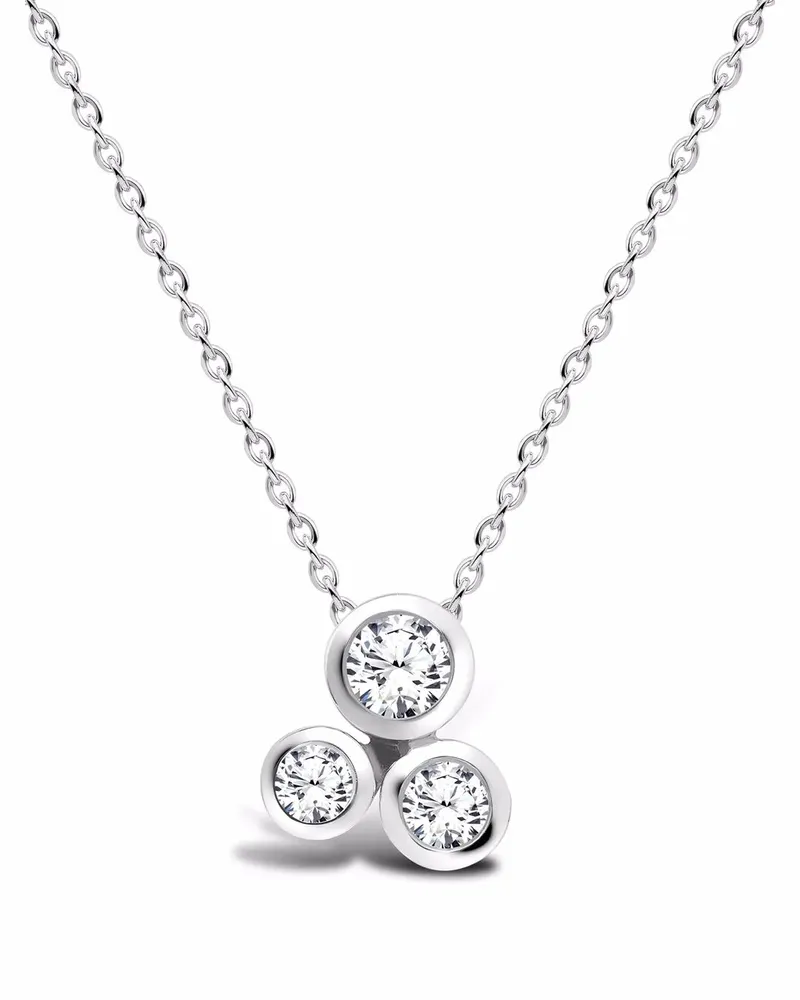 Pragnell 18kt Weißgoldhalskette mit Diamanten - Silber Silber