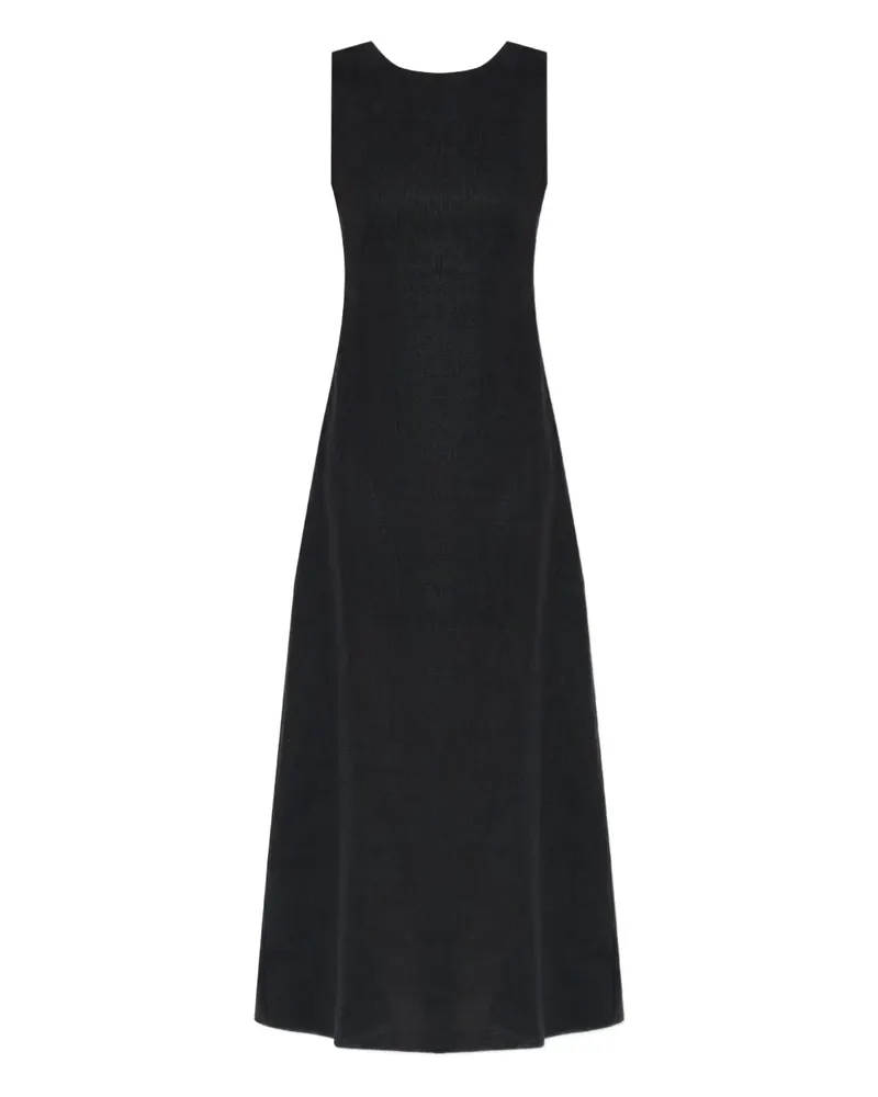 Posse Kleid aus Leinen - Schwarz Schwarz