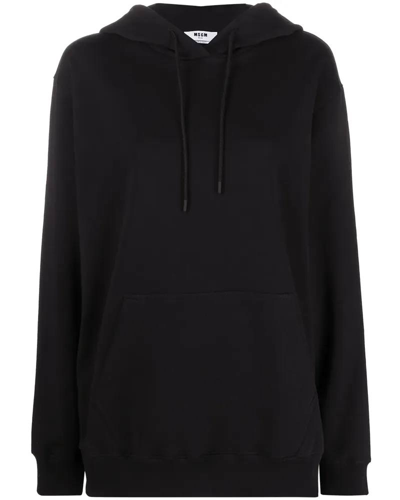 MSGM Kapuzenpullover mit Logo-Print - Schwarz Schwarz