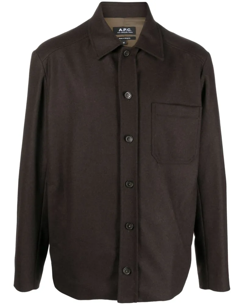 A.P.C. Jacke mit Knopfleiste - Braun Braun