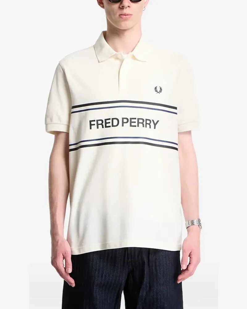 Fred Perry Poloshirt mit Logo-Print - Nude Nude