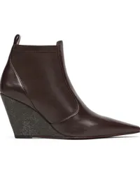 Brunello Cucinelli Stiefeletten mit Wedge-Absatz Braun