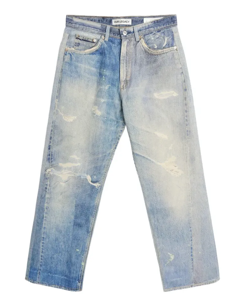 Our Legacy Third Cut digital-print straight-leg jeans - Blau Blau