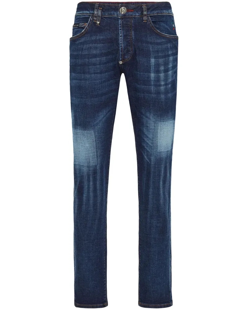 Philipp Plein Skull Slim-Fit-Jeans - Blau Blau