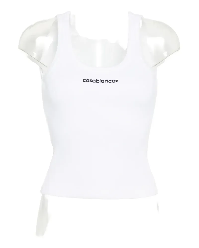 Casablanca Paris logo ribbed tank top - Weiß Weiß