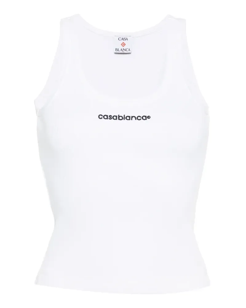 Casablanca Paris logo ribbed tank top - Weiß Weiß